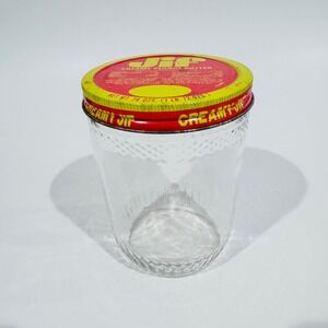 Vintage Jif Glass Peanut‎ Butter 28oz Jar w/Metal Lid No Label